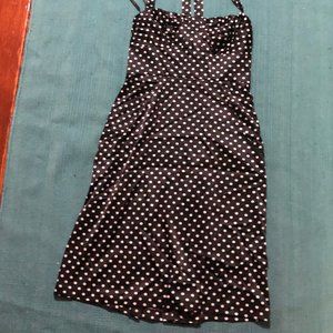 Donna Ricco Polka Dotted Halter Top Dress